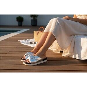 Helen's Heart Women's Comfortable Silver Sparkle Slip On Sandals size 10 NWOT